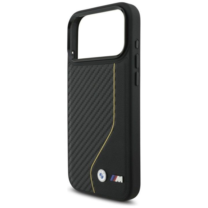 Telefono dėklas iPhone 17 Pro Max juodas MagSafe BMW M Carbon Line