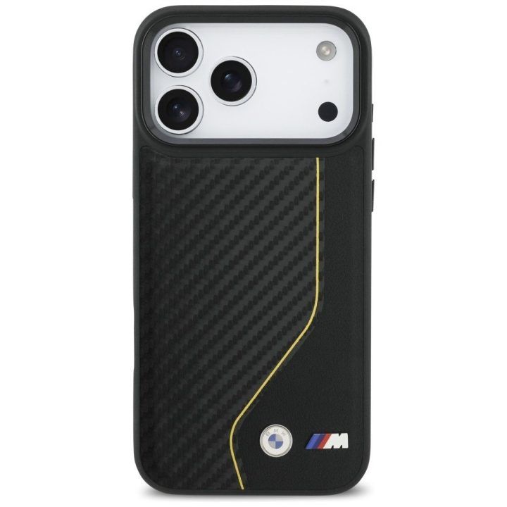 Telefono dėklas iPhone 17 Pro Max juodas MagSafe BMW M Carbon Line