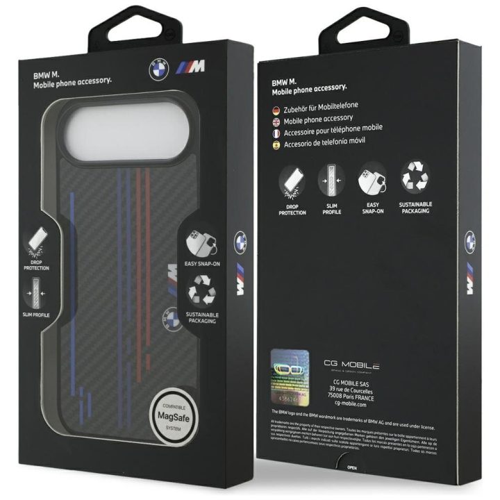 Telefono dėklas iPhone Air juodas Kevlar MagSafe BMW M