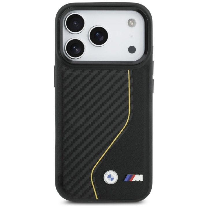 Telefono dėklas iPhone 17 Pro juodas MagSafe karboninis BMW