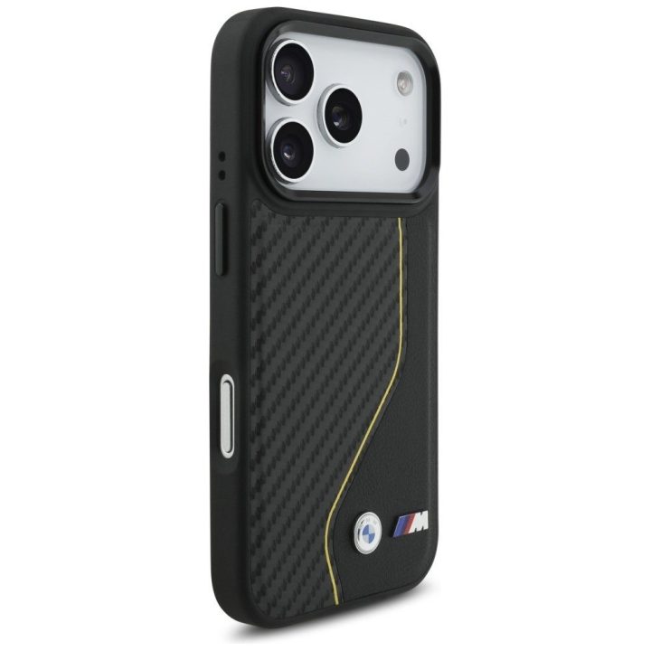 Telefono dėklas iPhone 17 Pro juodas MagSafe karboninis BMW