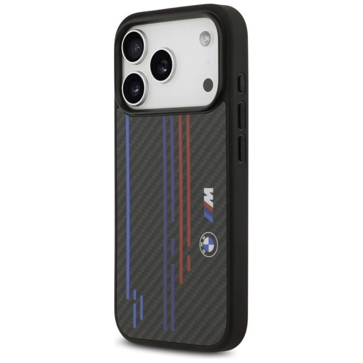 Telefono dėklas iPhone 17 Pro juodas Kevlar MagSafe BMW M