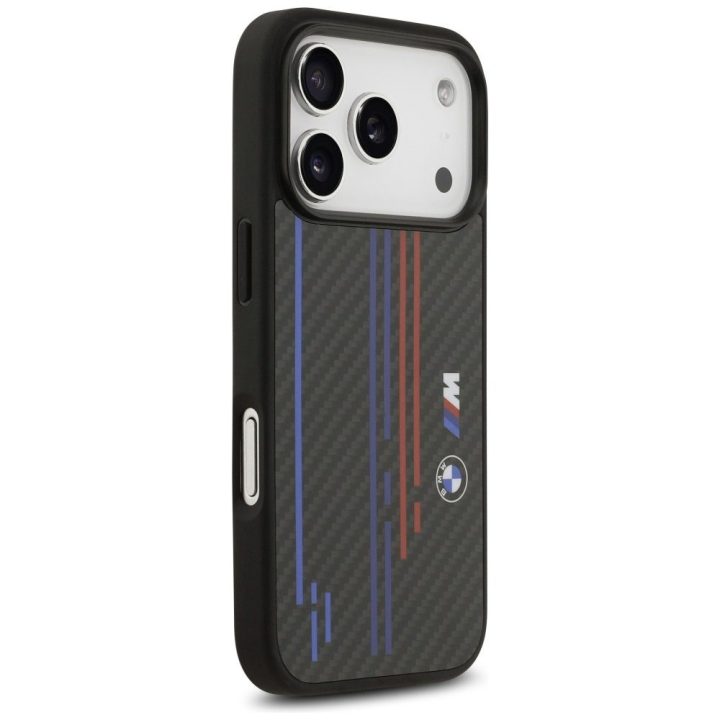 Telefono dėklas iPhone 17 Pro juodas Kevlar MagSafe BMW M