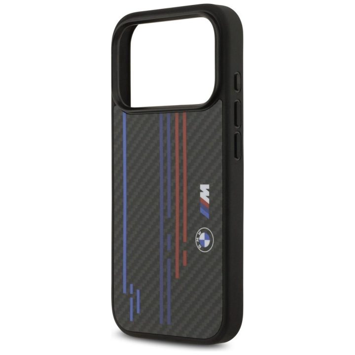 Telefono dėklas iPhone 17 Pro juodas Kevlar MagSafe BMW M