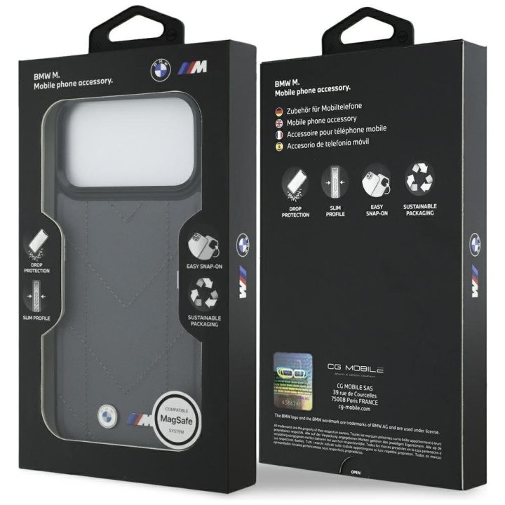 Telefono dėklas iPhone 17 Pro Max grafito spalvos MagSafe BMW M