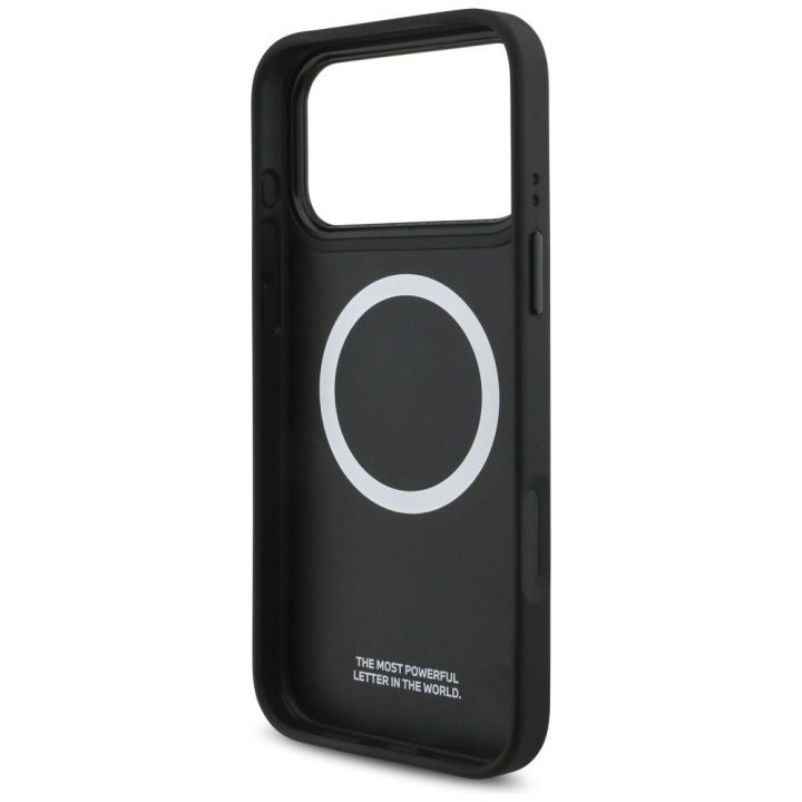 Telefono dėklas iPhone 17 Pro Max mėlynas dygsniuotas MagSafe BMW M