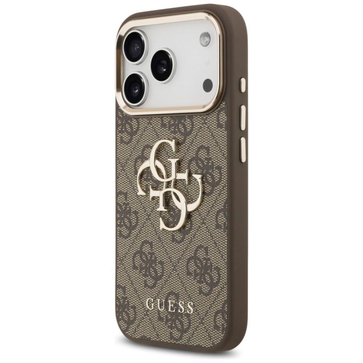 Telefono dėklas iPhone 17 Pro rudas auksinis margintas Guess