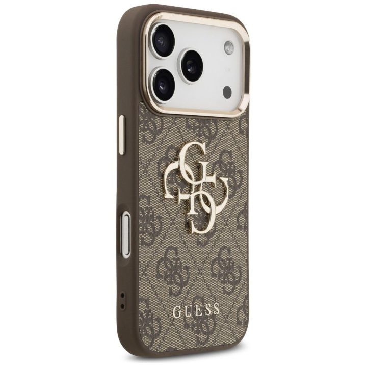Telefono dėklas iPhone 17 Pro rudas auksinis margintas Guess
