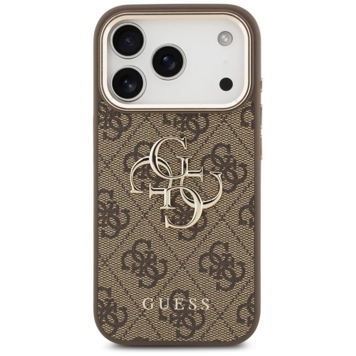 Telefono dėklas iPhone 17 Pro rudas auksinis margintas Guess