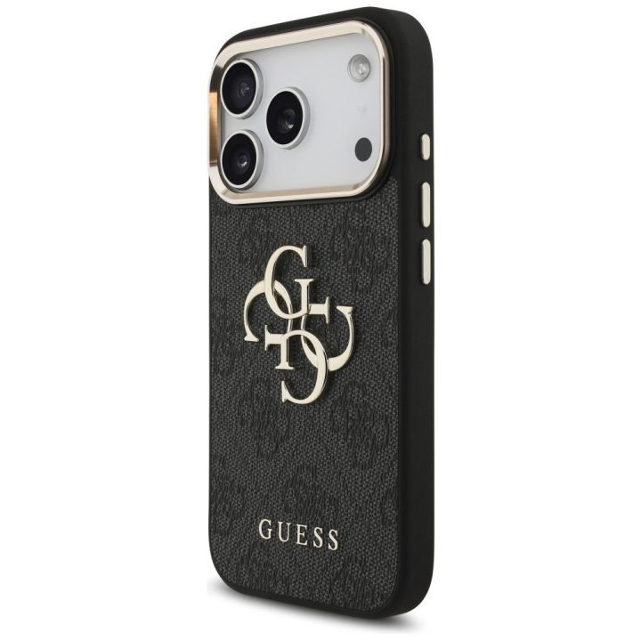 Telefono dėklas iPhone 17 Pro juodas auksinis Guess