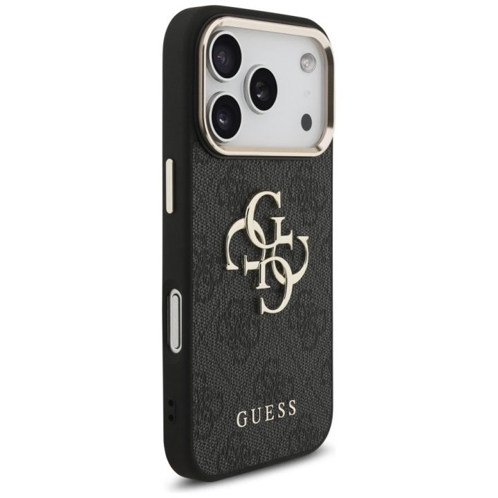 Telefono dėklas iPhone 17 Pro juodas auksinis Guess