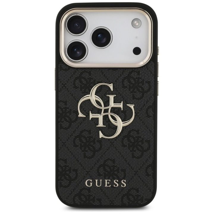 Telefono dėklas iPhone 17 Pro juodas auksinis Guess