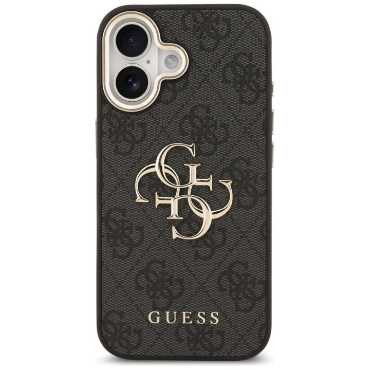 Telefono dėklas iPhone 17 juodas aukso spalvos Guess