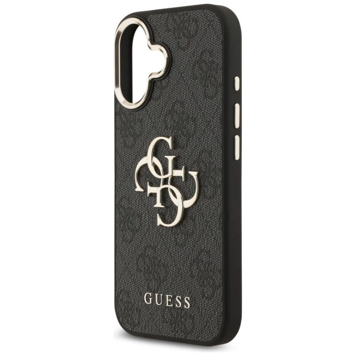Telefono dėklas iPhone 17 juodas aukso spalvos Guess