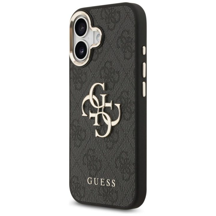 Telefono dėklas iPhone 17 juodas aukso spalvos Guess