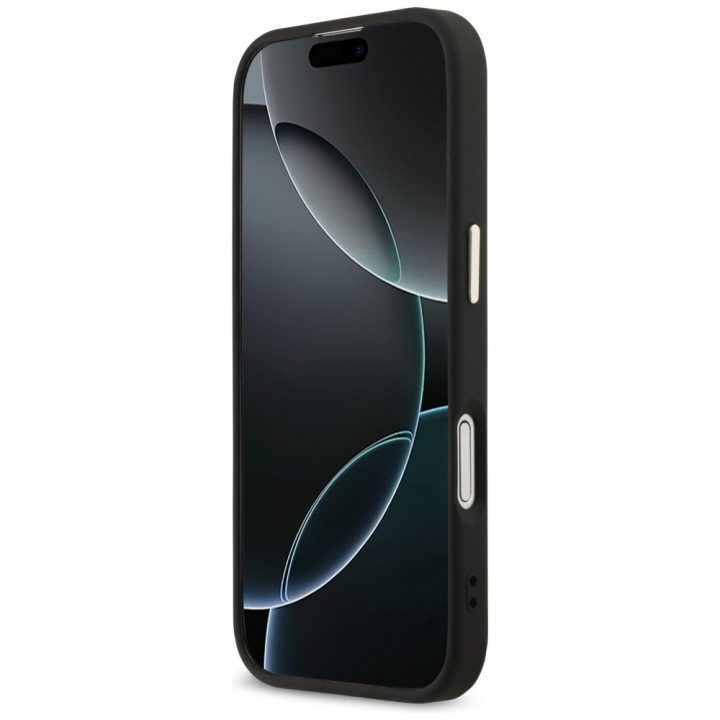 Telefono dėklas iPhone 17 juodas aukso spalvos Guess