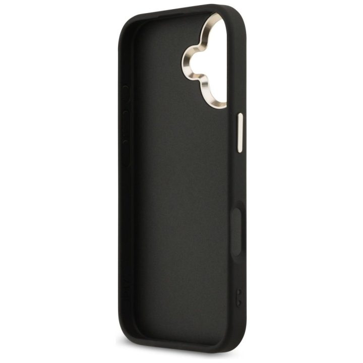 Telefono dėklas iPhone 17 juodas aukso spalvos Guess
