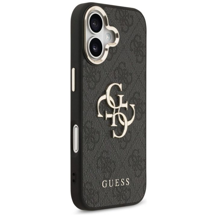 Telefono dėklas iPhone 17 juodas aukso spalvos Guess