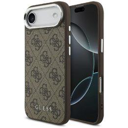 Telefono dėklas iPhone su MagSafe rudas margintas Guess