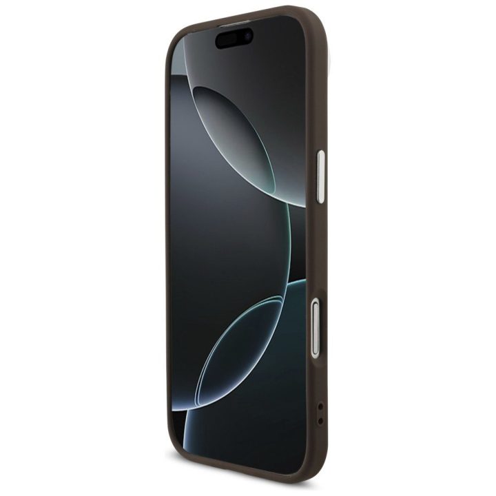 Telefono dėklas iPhone su MagSafe rudas margintas Guess