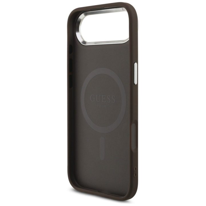 Telefono dėklas iPhone su MagSafe rudas margintas Guess