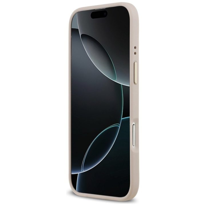 Telefono dėklas iPhone SE/8/7 rožinis su dirželiu MagSafe Guess