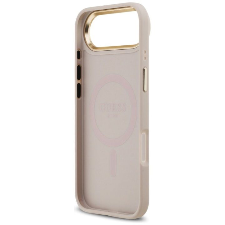 Telefono dėklas iPhone SE/8/7 rožinis su dirželiu MagSafe Guess