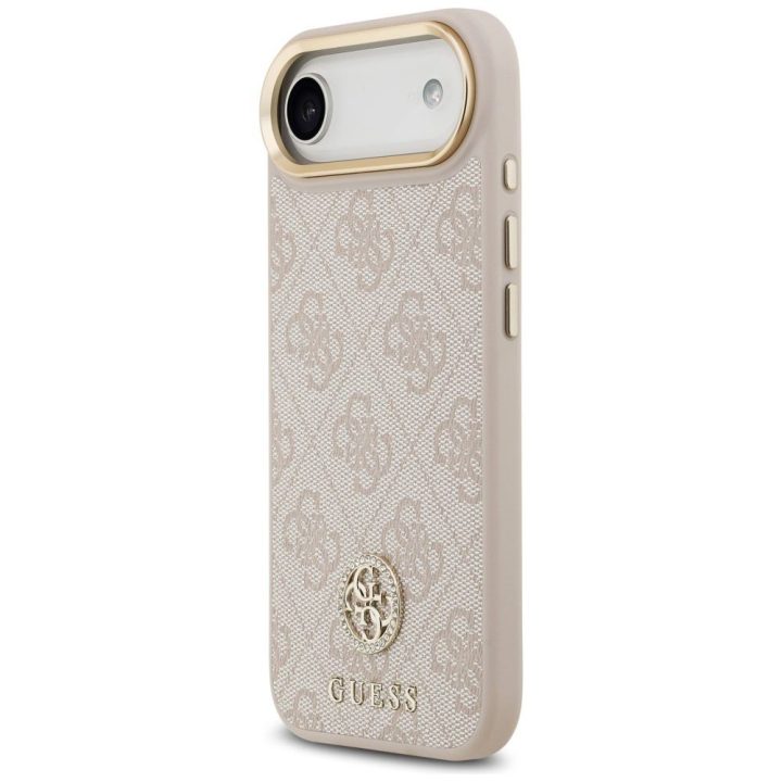 Telefono dėklas iPhone SE/8/7 rožinis su dirželiu MagSafe Guess