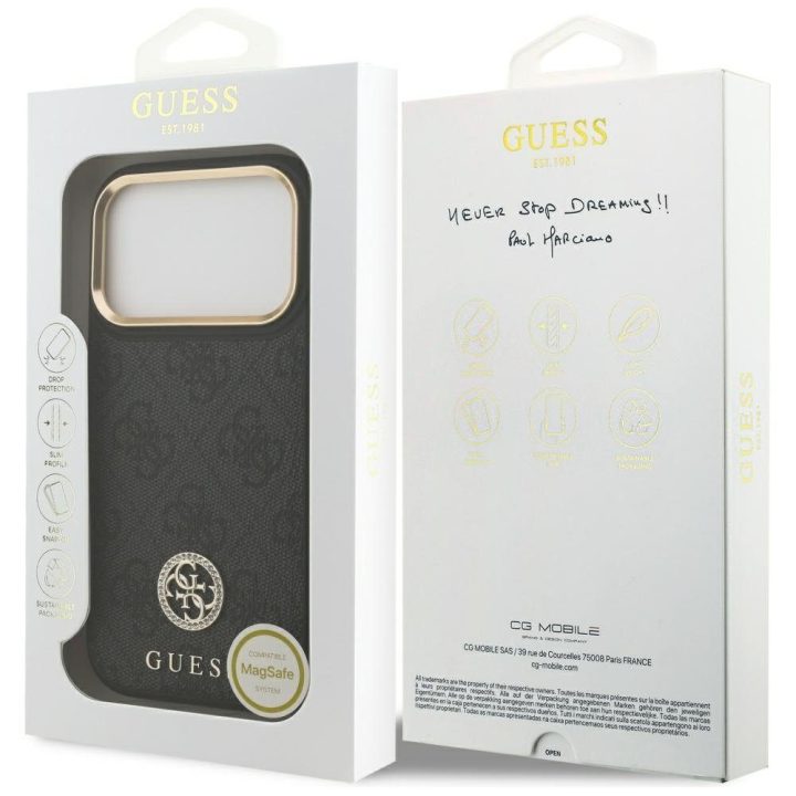 Telefono dėklas iPhone 17 Pro juodas MagSafe Guess