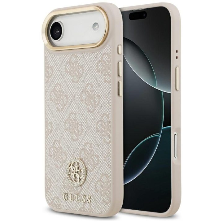 Telefono dėklas iPhone 14 juodas margintas MagSafe Guess