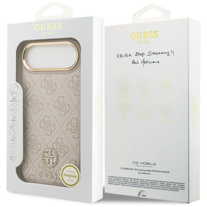 Telefono dėklas iPhone 14 juodas margintas MagSafe Guess