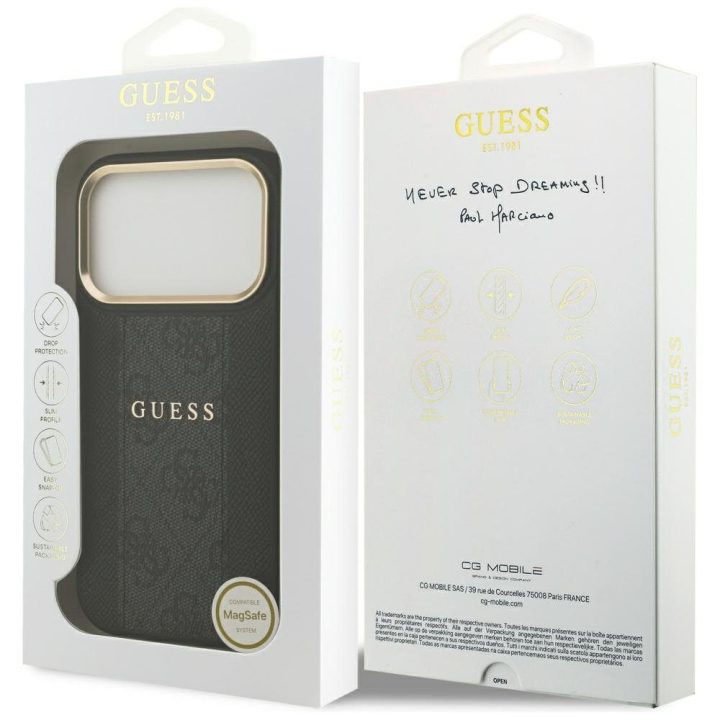 Telefono dėklas iPhone 17 Pro juodas MagSafe Guess