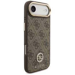 Telefono dėklas iPhone 14 rudas margintas MagSafe Guess