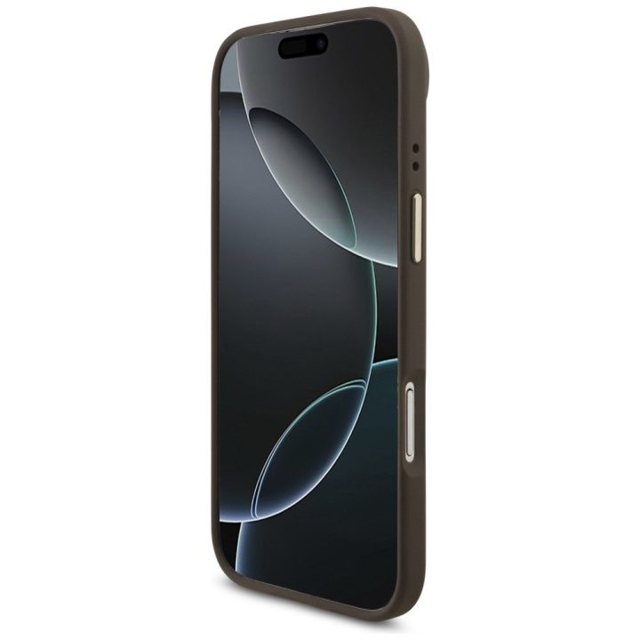 Telefono dėklas iPhone 14 rudas margintas MagSafe Guess