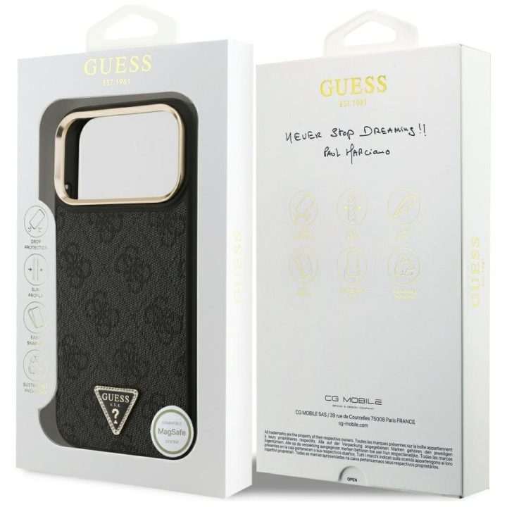 Telefono dėklas iPhone 17 Pro Max juodas MagSafe Guess