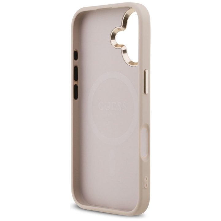 Telefono dėklas iPhone 17 smėlio spalvos MagSafe Guess