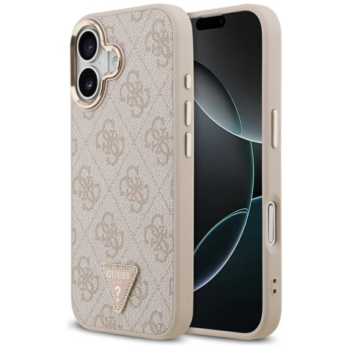 Telefono dėklas iPhone 17 smėlio spalvos MagSafe Guess