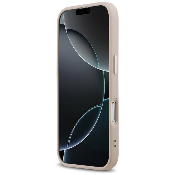 Telefono dėklas iPhone 17 smėlio spalvos MagSafe Guess