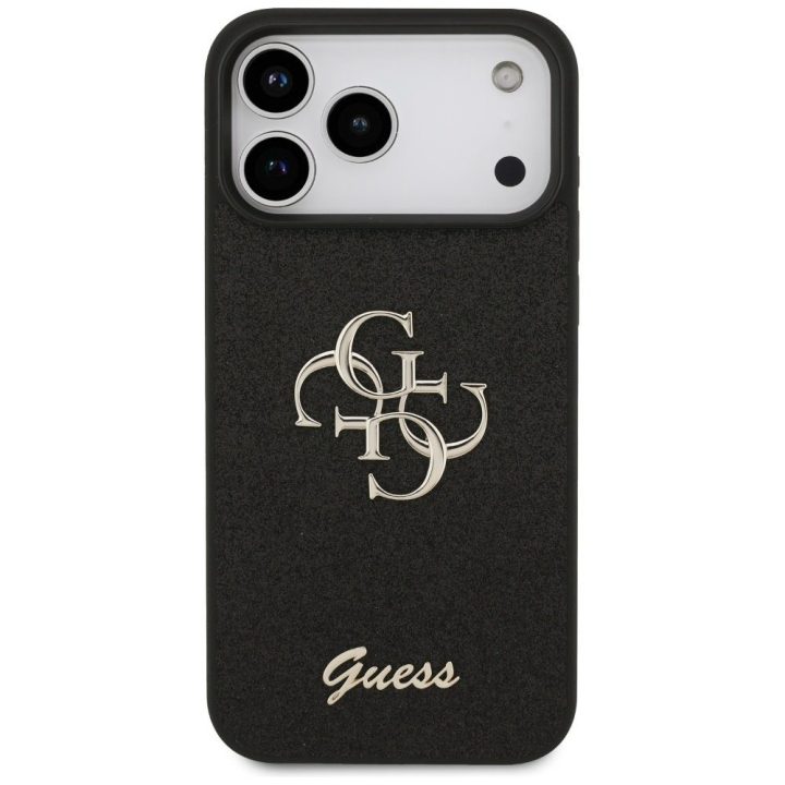 Telefono dėklas iPhone 17 Pro Max juodas blizgus Guess