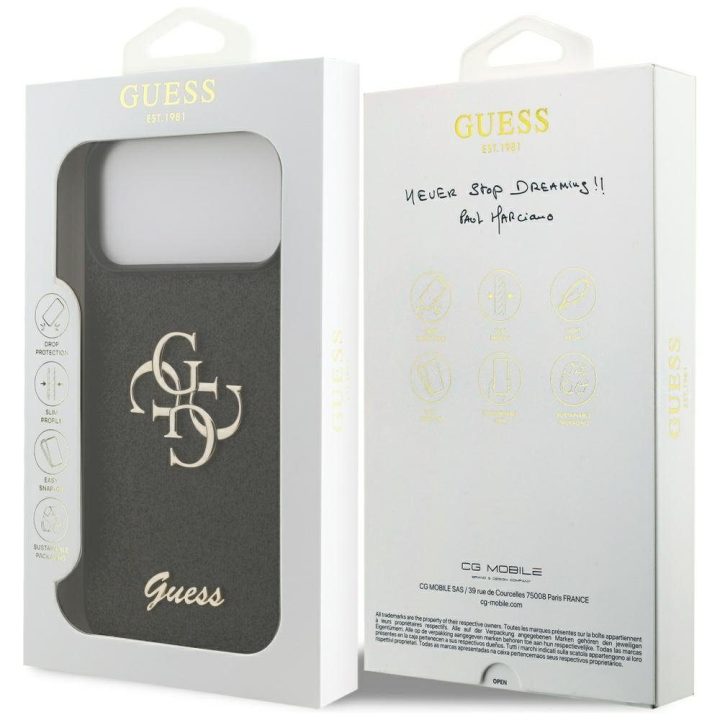 Telefono dėklas iPhone 17 Pro Max juodas blizgus Guess