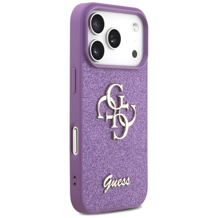 Telefono dėklas iPhone 17 Pro violetinis blizgus Guess