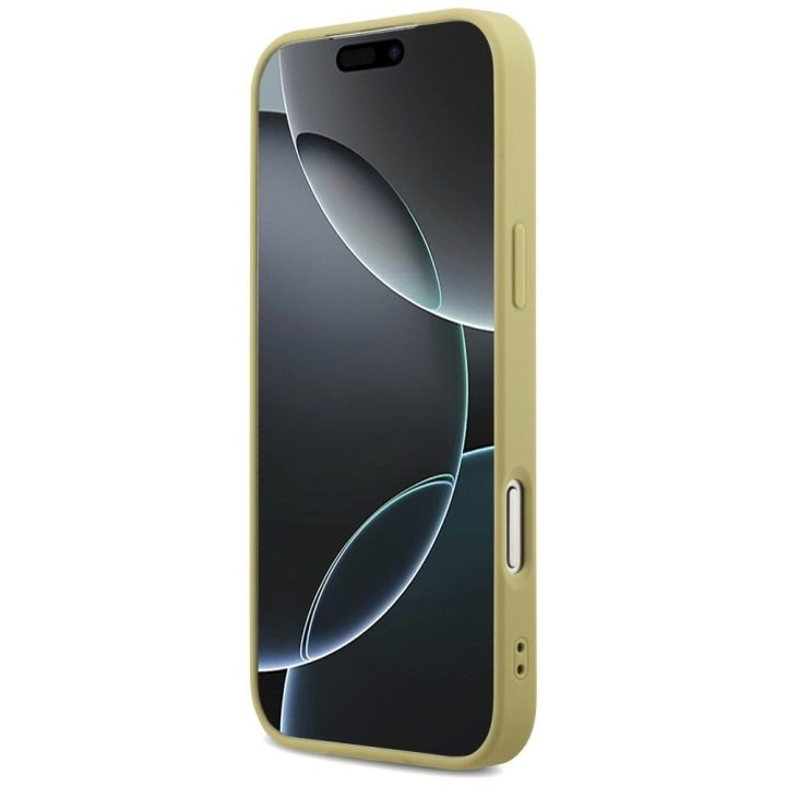 Telefono dėklas iPhone 17 Pro Max aukso spalvos blizgus Guess