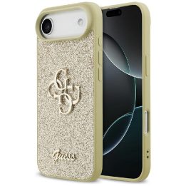 Telefono dėklas iPhone SE (2022/2020) aukso spalvos blizgus Guess