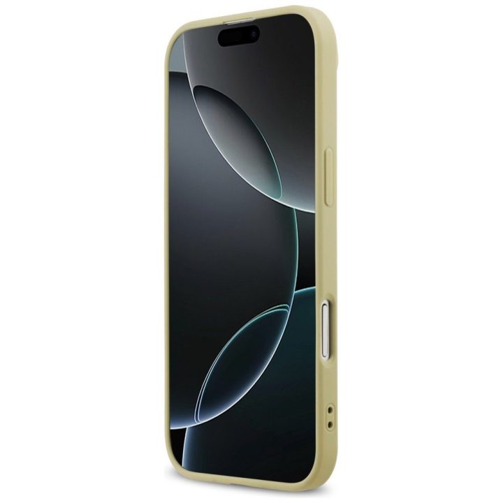 Telefono dėklas iPhone SE (2022/2020) aukso spalvos blizgus Guess