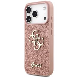 Telefono dėklas iPhone 17 Pro rožinis blizgus Guess