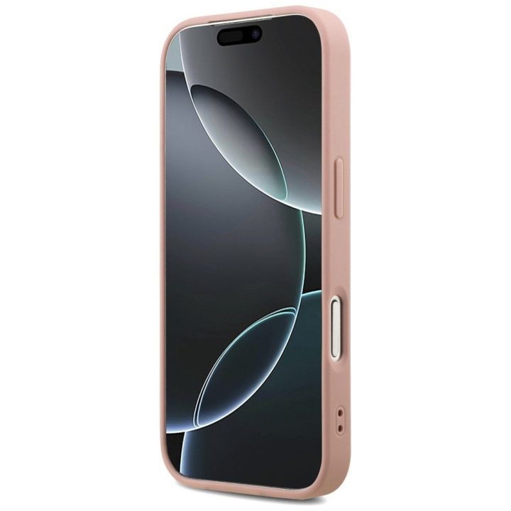 Telefono dėklas iPhone 17 Pro rožinis blizgus Guess