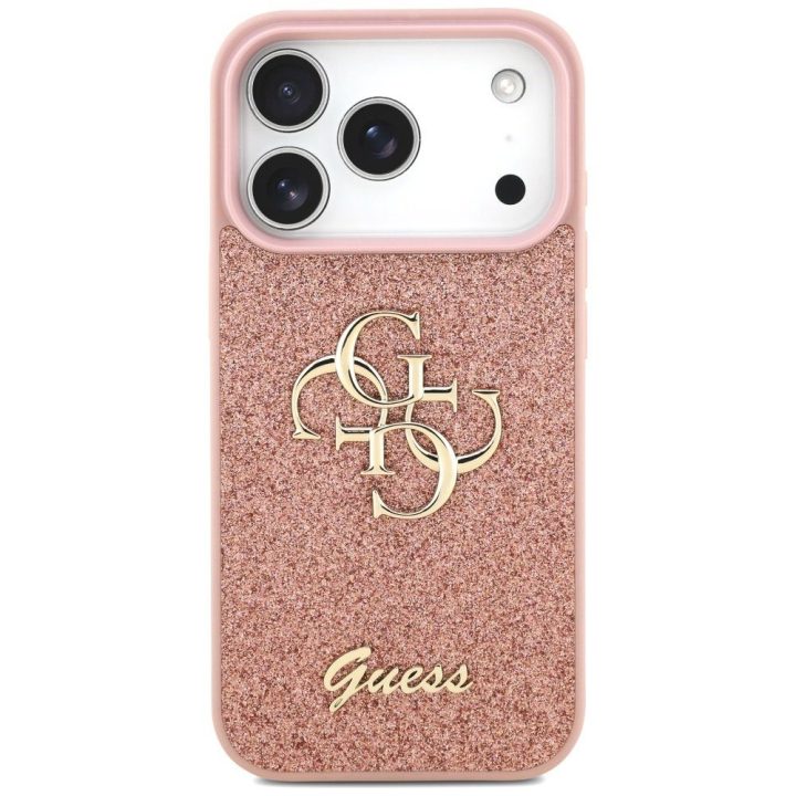 Telefono dėklas iPhone 17 Pro rožinis blizgus Guess