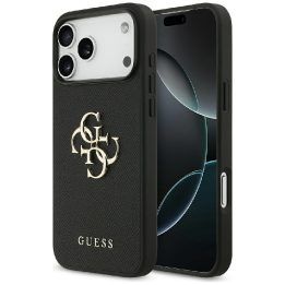 Telefono dėklas iPhone 17 Pro Max juodas Guess Classic Logo