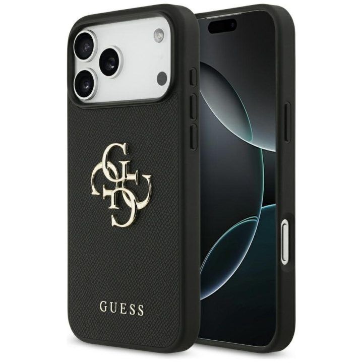Telefono dėklas iPhone 17 Pro Max juodas Guess Classic Logo