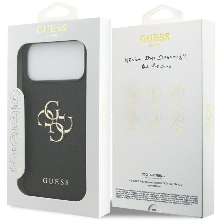 Telefono dėklas iPhone 17 Pro Max juodas Guess Classic Logo